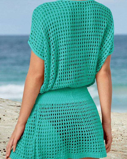 Chic Lace Knit Mini Summer Dress for Women