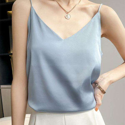 Elegant Cream Satin Camisole Top