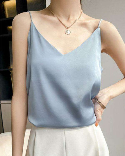 Elegant Cream Satin Camisole Top