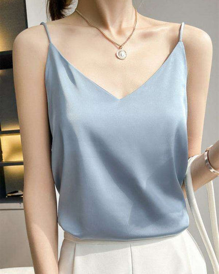 Elegant Cream Satin Camisole Top