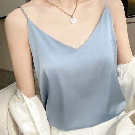 Elegant Cream Satin Camisole Top