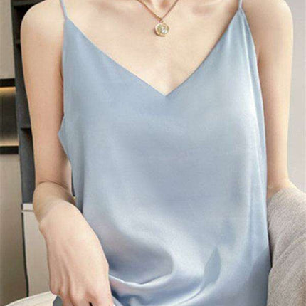 Elegant Cream Satin Camisole Top