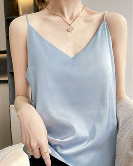 Elegant Cream Satin Camisole Top