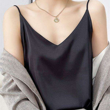 Elegant Cream Satin Camisole Top