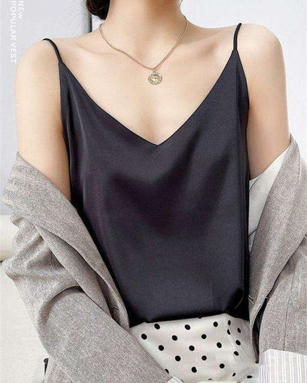 Elegant Cream Satin Camisole Top