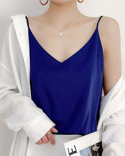 Elegant Cream Satin Camisole Top