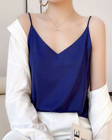 Elegant Cream Satin Camisole Top