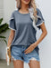 Petal-Embellished Chiffon Top with Flowy Sleeves for Women