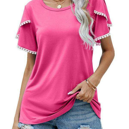 Elegant Floral Chiffon Blouse with Flowing Sleeves for Women