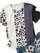 Leopard Print and Color Block Drop Sleeve Tee - Women's Statement Fashion Piece
