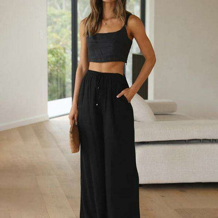 Chic Solid Color Women's Wide Leg Trousers for Effortless Elegance