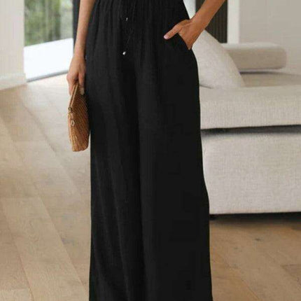 Chic Solid Color Women's Wide Leg Trousers for Effortless Elegance
