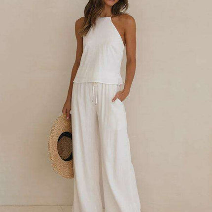 Chic Solid Color Women's Wide Leg Trousers for Effortless Elegance