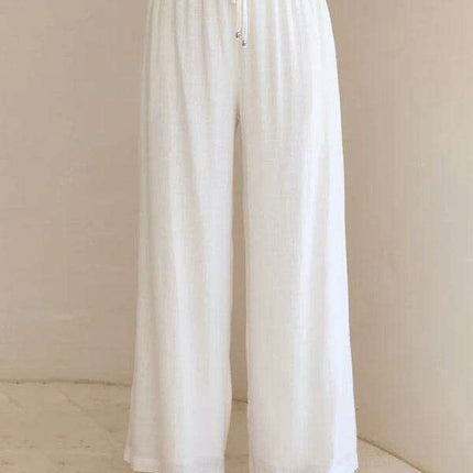 Chic Solid Color Women's Wide Leg Trousers for Effortless Elegance