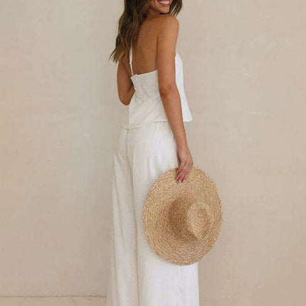 Chic Solid Color Women's Wide Leg Trousers for Effortless Elegance