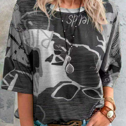 Colorful Striped Casual Tee with Relaxed Dropped Shoulders for Women