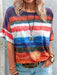 Rainbow Striped Ombre Women's Polyester Short Sleeve Tee