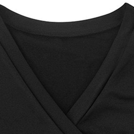 Jakoto Trendy Front-Cross Long Sleeve Crop Top - Effortlessly Stylish