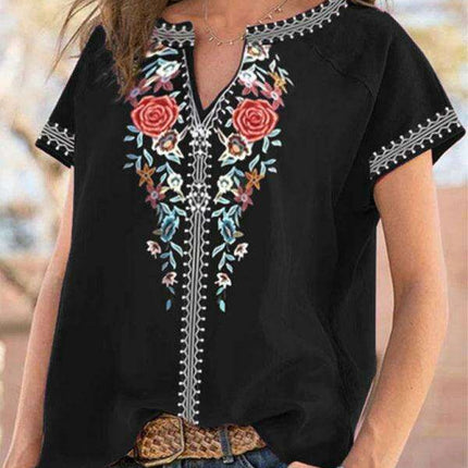Floral Embroidery Flutter Sleeve Top