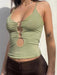 Chic & Sultry Cropped Camisole Top with Bust Cutout