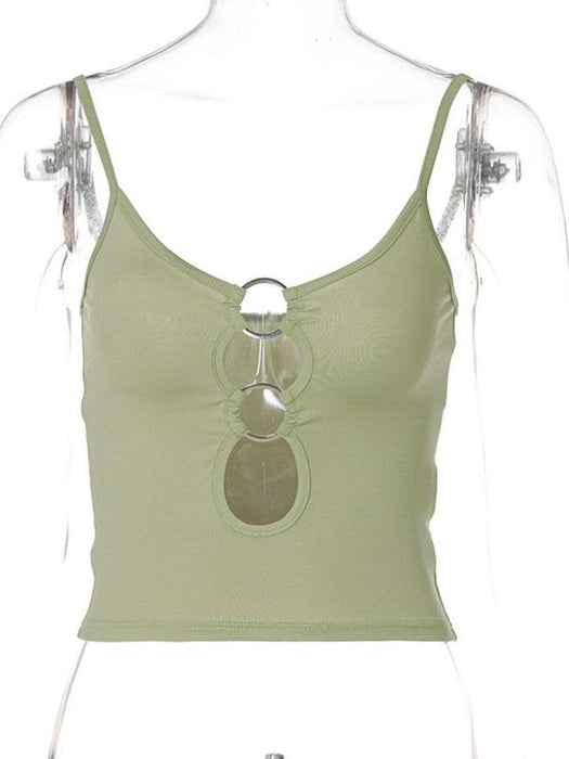 Chic & Sultry Cropped Camisole Top with Bust Cutout