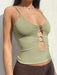Fashionable chest hollow out navel slimming camisole top-Clothing, Shoes & Accessories›Women›Clothing›Lingerie, Sleep & Lounge›Lingerie & Underwear›Camisoles & Tanks-kakaclo-Green-S-Très Elite