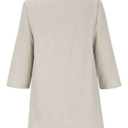 Chic Retro Print Asymmetrical Hem Blouse for Women