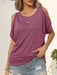 Strapless Solid Shade Knit Top with Short Sleeves for Women