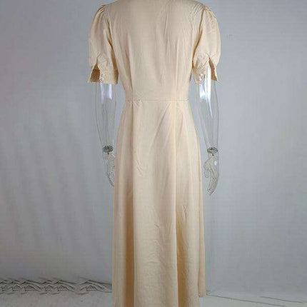 Chic Single-Breasted Midi Dress with Trendy Slit Detail - Essential Women's Fashion Piece