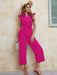 Elegant Solid V-Neck Jumpsuit with Chic Statement Sleeves for Women