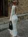 Elegant Open-Back Knit Dress for Women - Jakoto