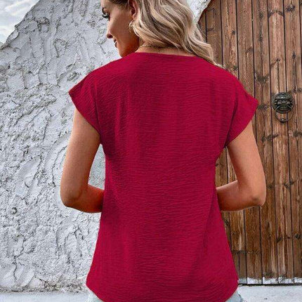 Chic Summer Batwing V-Neck Blouse for Fashion-Forward Women