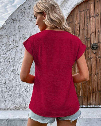 Chic Summer Batwing V-Neck Blouse for Fashion-Forward Women