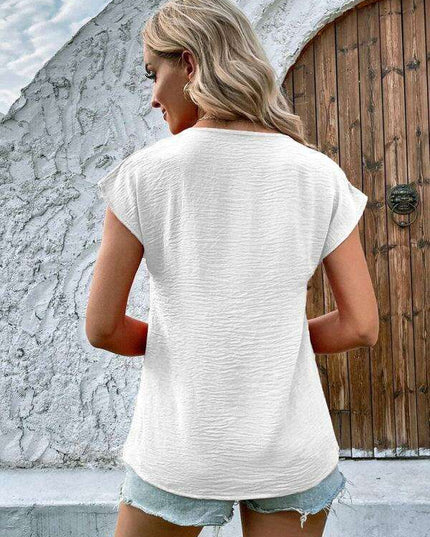 Chic Summer Batwing V-Neck Blouse for Fashion-Forward Women