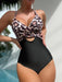 Leopard Chic | Women's One-Piece Swimsuit with Butterfly Button Detail