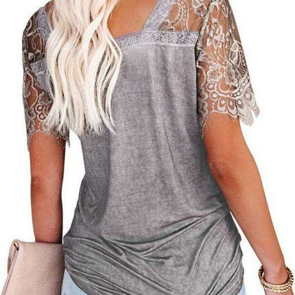 Elegant Feather Lace V Neck Blouse - A Chic Essential