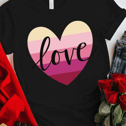 Colorful Hearts Women's Casual Cotton Tee