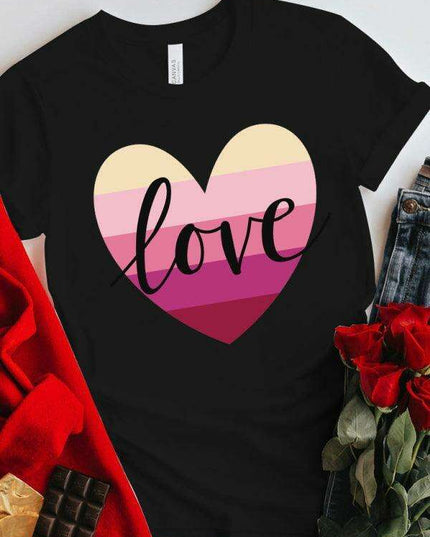 Colorful Hearts Women's Casual Cotton Tee