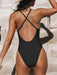 Bohemian Chic Ribbed One-Piece Underwire Swimsuit for Women