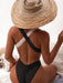 Sunset Bliss | Women's Bi-Color Plunge One-Piece Swimming Suit