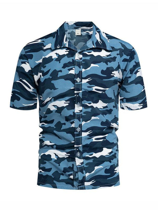 Summer Breeze | Men's Coastal Print Short-Sleeve Shirt