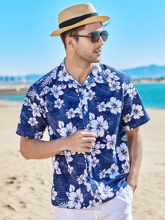 Summer Breeze | Men's Coastal Print Short-Sleeve Shirt