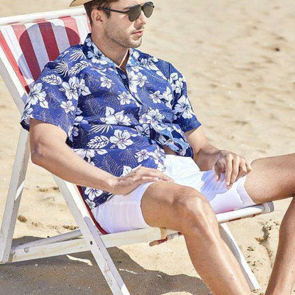 Coastal Escape | Men's Vibrant Print Short-Sleeve Shirt