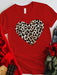 Leopard Print Love Drop-Sleeve Cotton T-Shirt