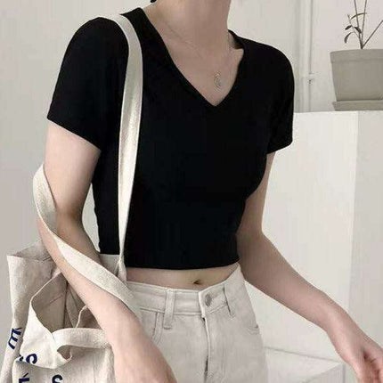 Personalized Chic V-Neck Slim Fit Summer Tee