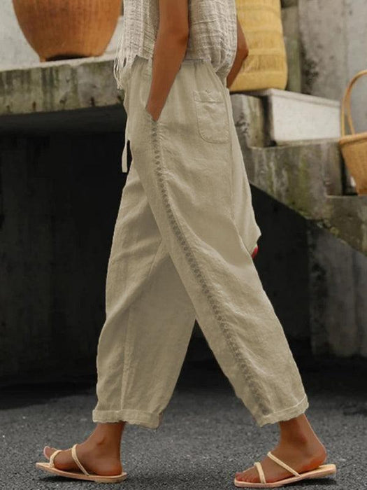 Chic Linen Capri Trousers - Trendy and Cozy Summer Bottoms