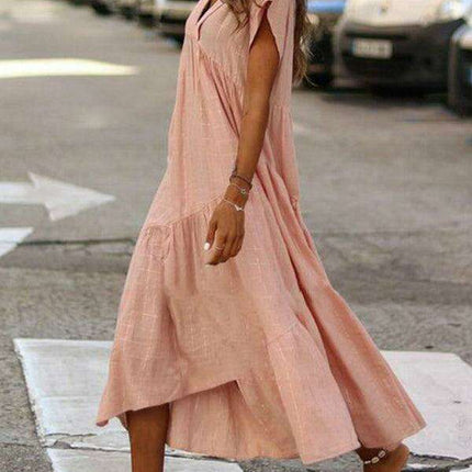 Effortless Chic: Women’s Sleeveless V-Neck Dress - Stylish Comfort for Every Occasion