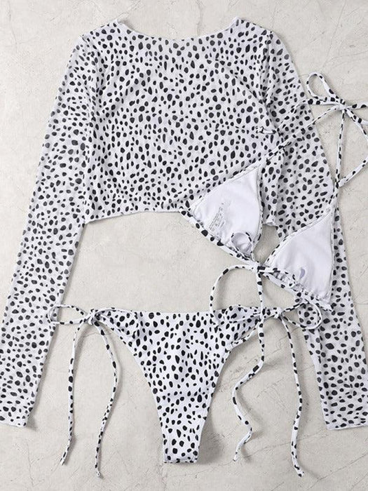 Jakoto | Women's Polka Dot Print Three Piece Bikini Sets