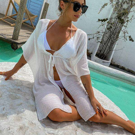 Chic Women's Summer Skirt Cardigan - Stylish Beach Cover-Up