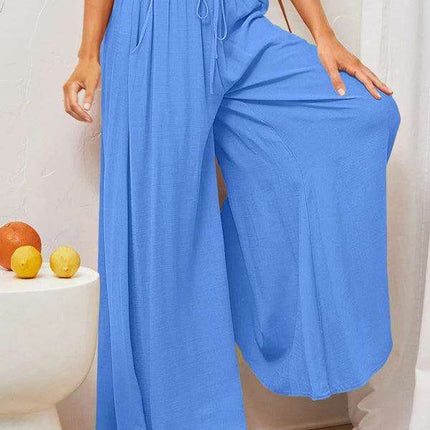 Elegant Silhouette Wide-Leg Pants - Luxurious Comfort